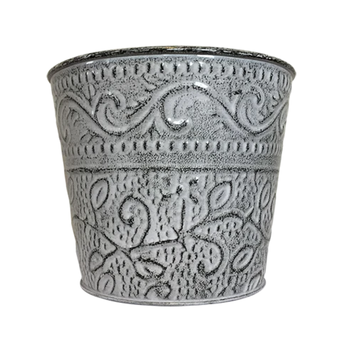 Brighter Blooms Decorative Ensley Pot - Tin (Antique White) 2 Brighter Blooms Decorative Ensley Pot - Tin (Antique White)